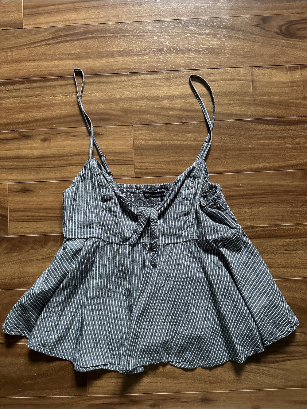 Abercrombie & Fitch Black and White Striped Spaghetti Strap Camisole